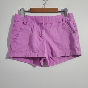 J Crew Chino Shorts Purple Cotton Mid-Rise Size 2 Chic Short Soft Girl M…